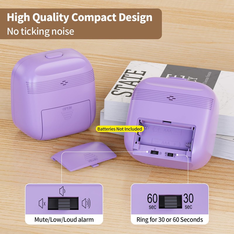 Kids Timer, Visual Timer 60-Minute Countdownr for Productivity, Silent ADHD