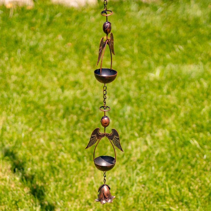 Zaer Ltd. Ornate Hanging Rain Chains (Bronze Finish, Honeycomb)