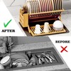 Olioeiao Bamboo Dish Drying Rack for Kitchen - Collapsible 3-Tier