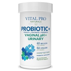 Vital Pro Naturals - Vaginal pH & Urinary Probiotics + Prebiotics, Postbiotics, Parabiotics, 4-in-1 Supplement for Women, High Potency, 64 Strains, Digestive, Vaginal, Urinary, Immune Health, 30 ct