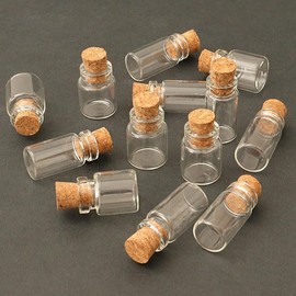 Tiosen 10Pcs Glass Jars, Mini Canister Empty with Cork, 1:12 Scale, Miniature Food Container Set