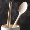 Solid Wood Cypress Cutlery Set for 2: 2 Sets of