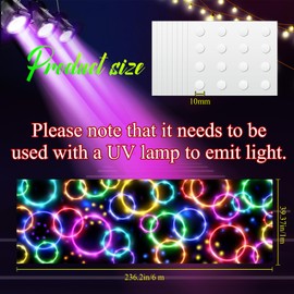 Haull 236 x 39 Inch Neon Light up Dance Floor Glow in The Dark Blacklight Rug Neon Party Decorations UV Reactive Fluorescent Runner for Christmas Birthday Wedding Party Favors(Dream Bubble)