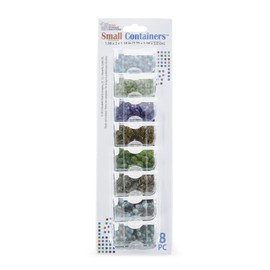 Bead Storage Solutions Elizabeth Ward 8 Piece Bead Clear Organizing Storage Containers for Beads, Crystals, Fasteners, and Craft Supplies, Small