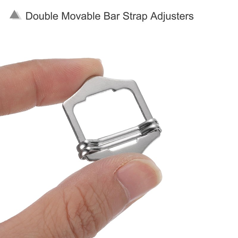 sourcing map 10Pcs Metal Adjuster Slide Buckles, 25mm Webbing Strap
