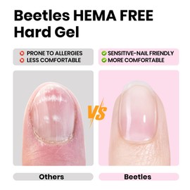 Beetles HEMA-Free Hard Gel for Nails,1 oz 9 in 1 Pink Builder Nail Gel for Sensitive Nails Extension Sculpting & Overlays UV/LED Lamp Cured Salon for Professional Nail Tech Use Women