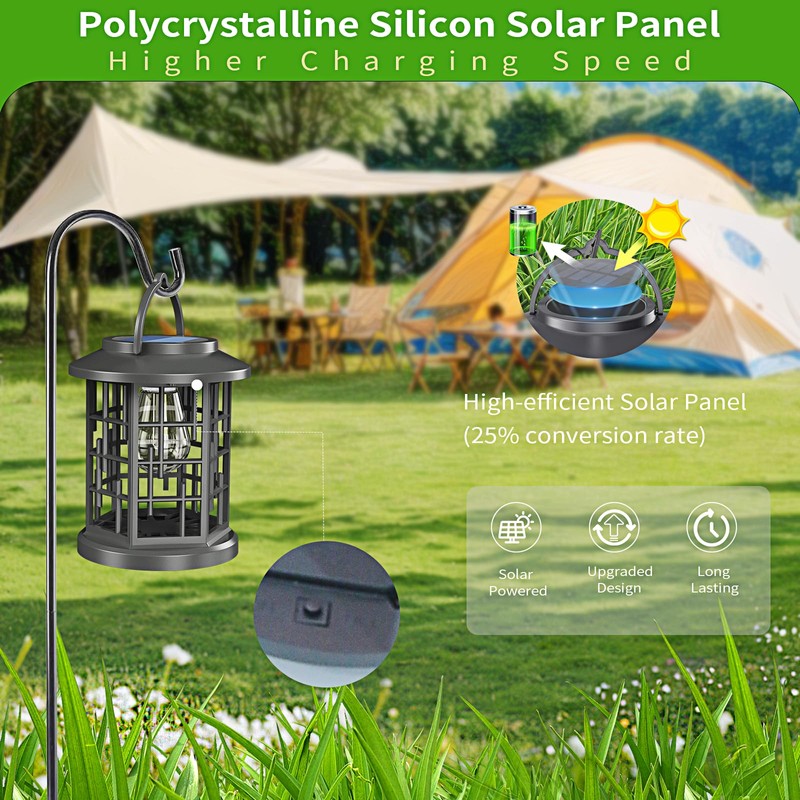 Woenergy Solar Lanterns Outdoor Waterproof, Upgraded Bright Hanging Solar Lights