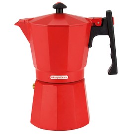 MAGEFESA ® Colombia Red Stovetop Espresso Coffee Maker, 6 cups / 10 oz, make your own home italian coffee with this moka pot cuban coffee, made in extra thick aluminum, safe and easy to use, café