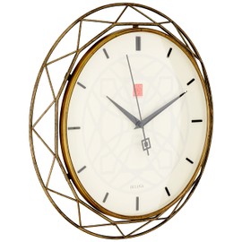 Bulova Clocks C4834 Luxfer Prism 14 Inch Frank Lloyd Wright Inspired Wall Clock