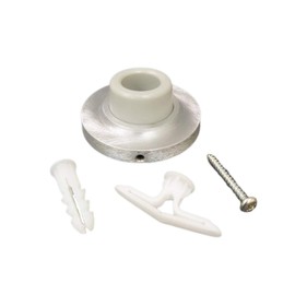 QCAA Wall Mount Concave Door Stop, Wall Protector, Zinc Die Cast, 2-1/2" Diameter, Satin Chrome, 4 Pack