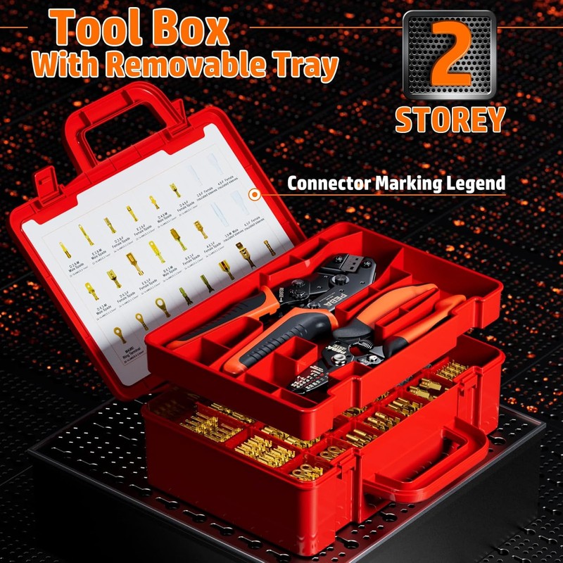 PEBA Open Barrel Crimping Tool Kit - 20 Sizes Spade