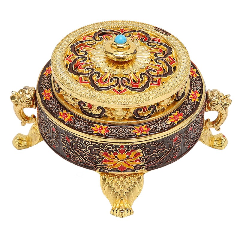 Trinket Incense Burner with Lid Handcraft Antique Polished Process for