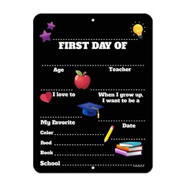 Honey Dew Gifts School Chalkboard Style Photo Prop Tin Sign (First Day Two 9x12)