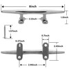 8 Inch 316 Stainless Steel Boat Cleats, Open Base Dock