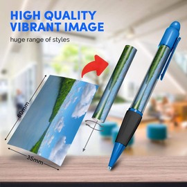 1 x Blue Ballpoint Pen (Black Ink) - Mississippi River Landscape #3474