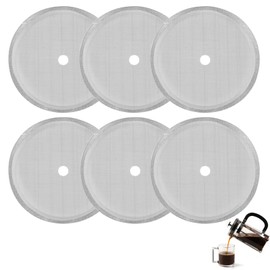 Pack of 6 French Press Replacement Filter Strainers 1 L, Coffee Press Filter for Coffee Press Mesh, Stainless Steel Replacement Filter Strainer for Coffee Squeezer, French Press Strainer for Coffee