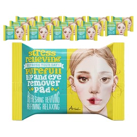 Arial Stress Relieving Purefull Lip & Eye Remover Pads 30p, 55g, 15 pieces / 아리얼 스트레스 릴리빙 퓨어풀 립앤아이 리무버 패드 30p, 55g, 15개