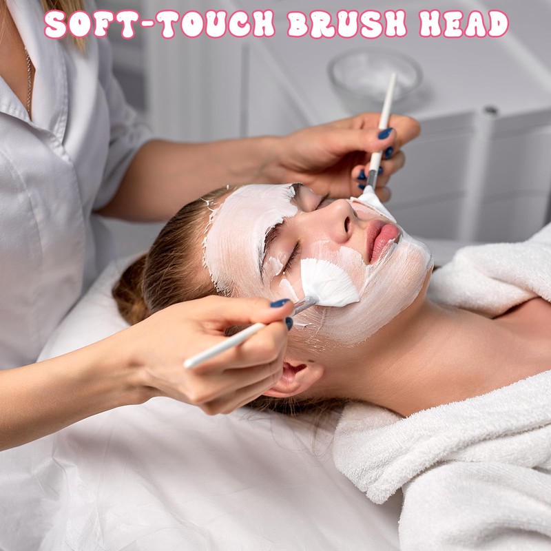 2 Pcs Face Mask Applicator Fan Brushes for Facial Soft
