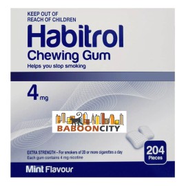 Habitrol Nicotine Gum 4mg MINT Flavor (204 Pieces, 1 Box) 03/2026 NEW