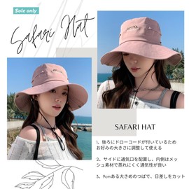 $ole only Safari Hat, Adjustable Size, Breathable, Mesh, Cowboy Hat, Breathable, Multi-functional, UV Protection, Beautiful, Silhouette, Stylish, Fisherman Hat, All Seasons, Men's, Women's, Unisex