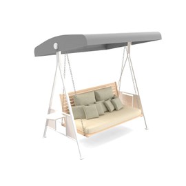 Outdoor Swing Canopy Replacement Top Cover, Universal Patio Swing Covers 3 Seater, Waterproof Replacement Canopy Outdoor Furniture Cover for Garden Patio Porch Hammock (Gray, Large)