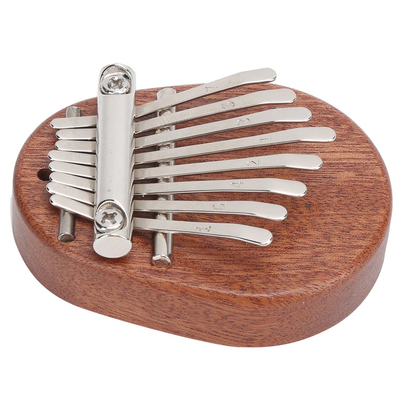 8 Tone Kalimba Thumb Piano C Key Mini Portable Mahogany
