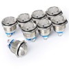 GUUZI 8 Pieces 16 mm 2A 12V/24V/125V/250VAC Momentary Waterproof Push