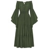 Scarlet Darkness Renaissance Costume Women Off Shoulder Bell Sleeve Tiered