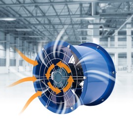 TFCFL 16" Axial Fan Cylinder Pipe Explosion-proof Spray Booth Paint Fumes Exhaust Fan with All Copper Motor Silent