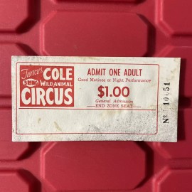 Famous Cole Bros Wild Animal Circus Ticket Unused Pre Owned Vintage 1970s