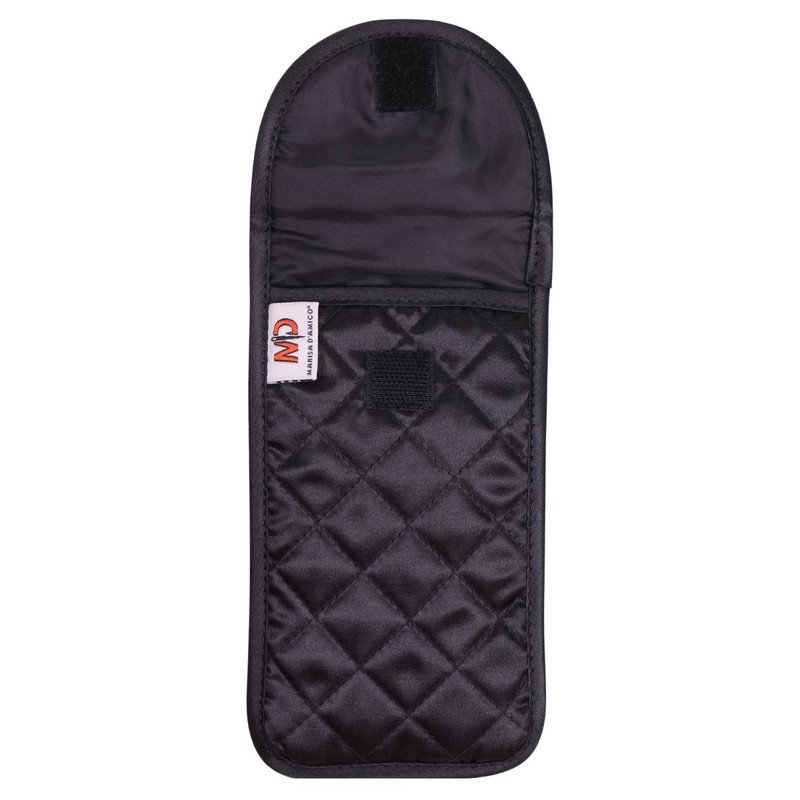 Quilted Satin Soft Eyeglass Case (Pouch), Black Without Front Bow