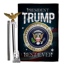 Ornament Collection President 47 Trump Flag Pole Kit Eagle Top Wall Hanging Deor for Home Porch MAGA Yard Sign Poster Patriotic Decorations 4th of July Fathers Day, Republican Gifts Made in USA