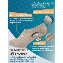 RATIVE Cushion Invisible Cotton No Show Low Cut Socks for Unisex Men Women (Small,4-pairs/white)