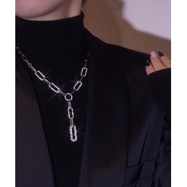 ANYILVTULI Gorgeous Bling Necklace Link Chain Diamond Y Necklace Jewelry 20231433