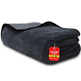 Towelogy X009 Microfibre Extra Large Car Drying Towel 40x65cm with Twisted Piles Rapid Drying - XL Auto Towel Lint Free & Absorbent (1, XL (40x65cm))