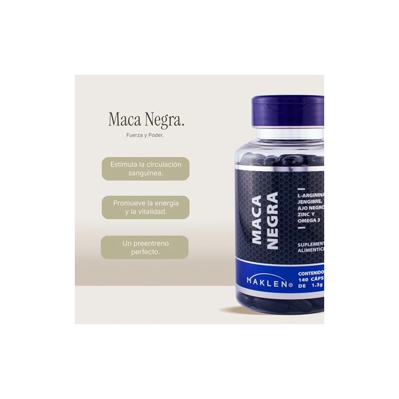 Maca Negra Testo Maklen Arginina Zinc Omega Suplemento Energia Vitalidad