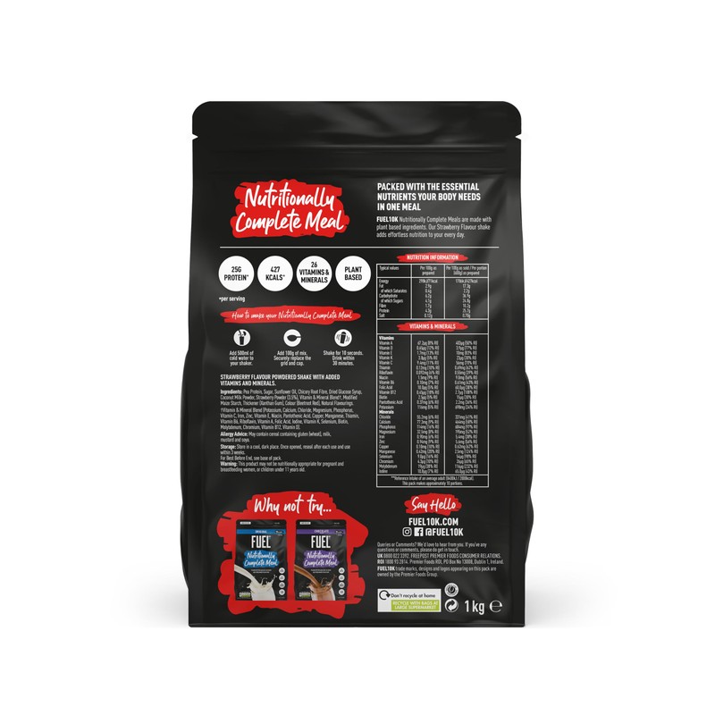 FUEL10K Nutritionally Complete Meal Strawberry Shake, 1 kg