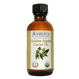 AMRITA Aromatherapy: Jojoba Oil, Golden - USDA Certified Organic - Refined Carrier Oil - A Base Oil for Aromatherapy, Massage, Essential Oils & More - Size: 240ML