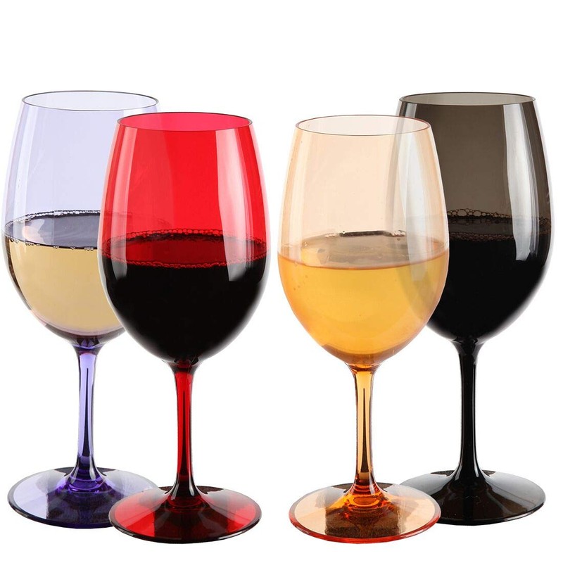 Lily's Home Unbreakable Acrylic Wine Glasses, Made of Shatterproof Tritan