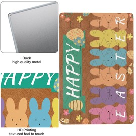 Ostapt St Patricks Day Decorations Happy Easter Sign Colorful Easter Bunny Decor Easter Rabbit Spring Easter Decorations For Farmhouse Easter Party Spring Decorations 8x12 Inch