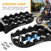 NICECNC 0° Wide Fat Flat Foot Pegs Footrest Black For