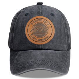 50th Birthday Decorations, Made in 1975 100 Percent Original Hats for Men Women, 50 Year Old Limited Edition Baseball Cap Retirement Gifts Mom Dad