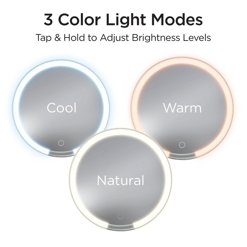 iHome Makeup Mirror with Lights and Bluetooth Speaker, Travel Mirror