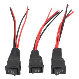 10A DC Motor Forward Reverse Switch 3 Position Positive Negative Polarity Control DC Motor Reversible Switch with Wire 3pcs