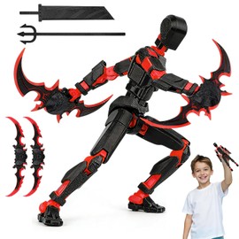 Figura de Acción Toy 13, Figura de Acción Móvil con Múltiples Articulaciones Lmpresa en 3D, Juguetes con Articulaciones, Exquisitas Decoraciones de Escritorio.(Negro y Rojo)