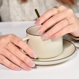 MISS MODA Gel Nail Stickers, Curing Type, Last 2 Weeks, Easy Off, Stick On, Salon Grade 3D Feel, Starter Kit, Just Stick On, 33 Tips, Configuration, Cherry Blossom Day