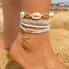 huefeel Boho Beach Anklet Set, 7 Pieces, Shell and Starfish