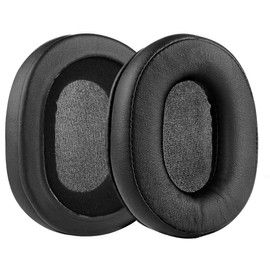 Geekria QuickFit Protein Leather Replacement Ear Pads for Audio Technica ATH-M50X ATH-M50XBT ATH-M50xBT2 ATH-M50 ATH-M40X ATH-M30 ATH-M20 AR5BT Headphones Earpads, Headset Ear Cushion (Black)