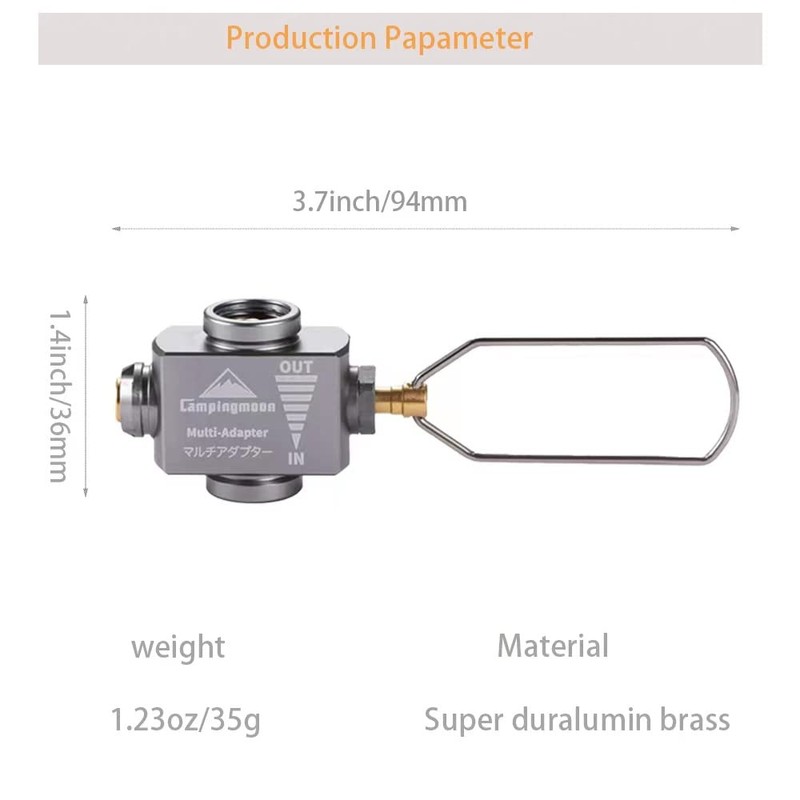 Campingmoon Propane to Butane Adapter, Portable Gas Tank Adapter for