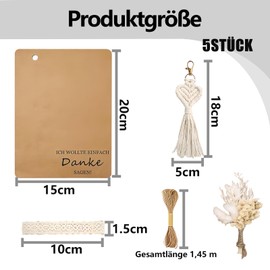 Dankeschön Geschenke Klein, Kleines Dankeschön Geschenk, Danke Geschenk mit Karte Danke, Schlüsselanhänger Makramee und Trockenblumen, Dankeschön Geschenk für Frauen, Beste Freundin, Lieblingsmensch